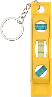 Yellow Mini 3 Bubble Level with Keychain,High Precision Horizontal Measuring Level Ruler,Portable Pocket Level Meter for Carpentry Home Projects Metal Work
