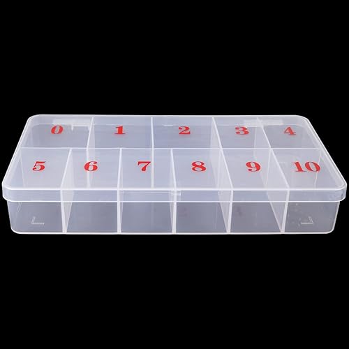 Miniatura 7 de Beauticom Caja organizadora de 10 puntas de arte de uñas vacías de Estados Unidos, color transparente, para puntas de uñas postizas, vitaminas,