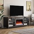 Ameriwood Home Lumina Fireplace TV Stand, Deluxe 70", Black