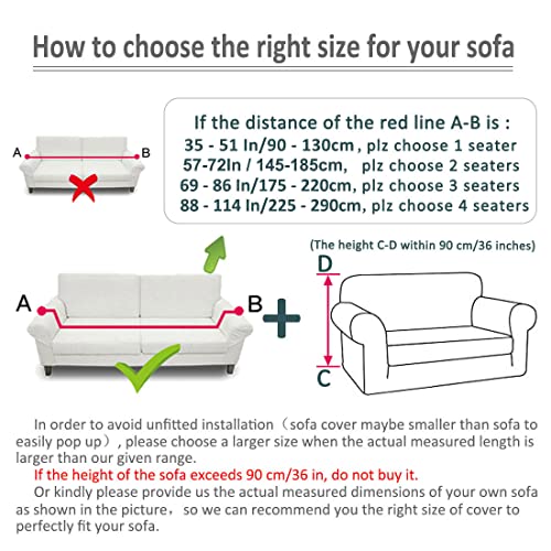 Uxcell Stretch Sofa Cover Printed Couch Covers For 1 2 3 4 Cushion Couch Slipcovers For Sofas Loveseat Armchair Elastic Furniture With One Free Pillowcase Medium #TOP1