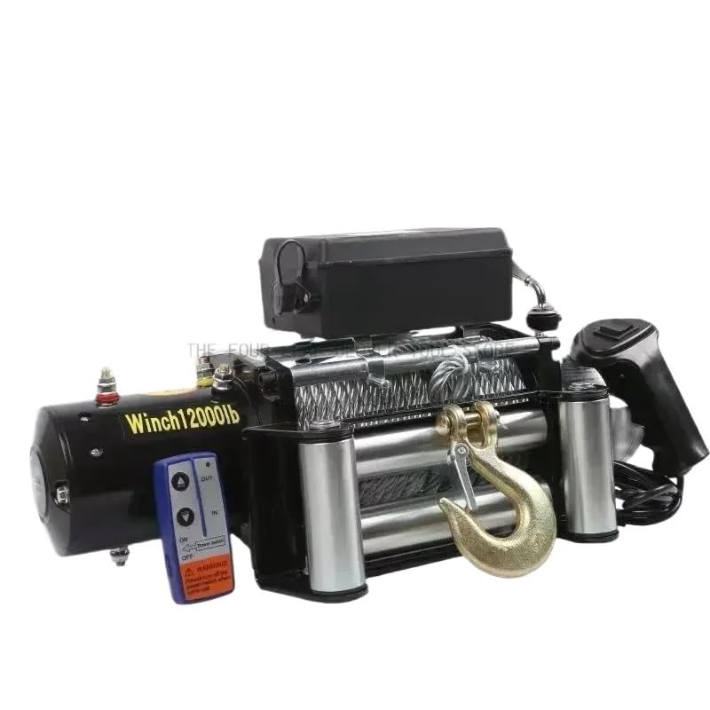 12 24V 9500 12000lb 13500LB Winch Car Tuning Electric Winch Handle/wireless Wire Rope ATV Winches for Beach Bugg Jack(12000lb wireless,12V)