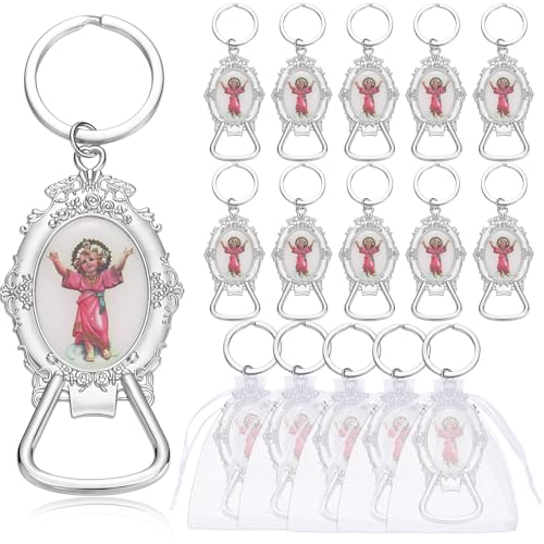 Misdary 12 Pcs Divine Jesus Bottle Opener Keychain Catholic, with Bag