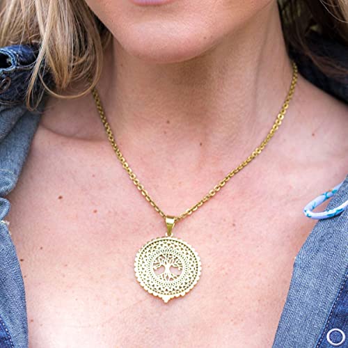 Tanvi Collection Necklace - Gold Tree in Ornate Frame2