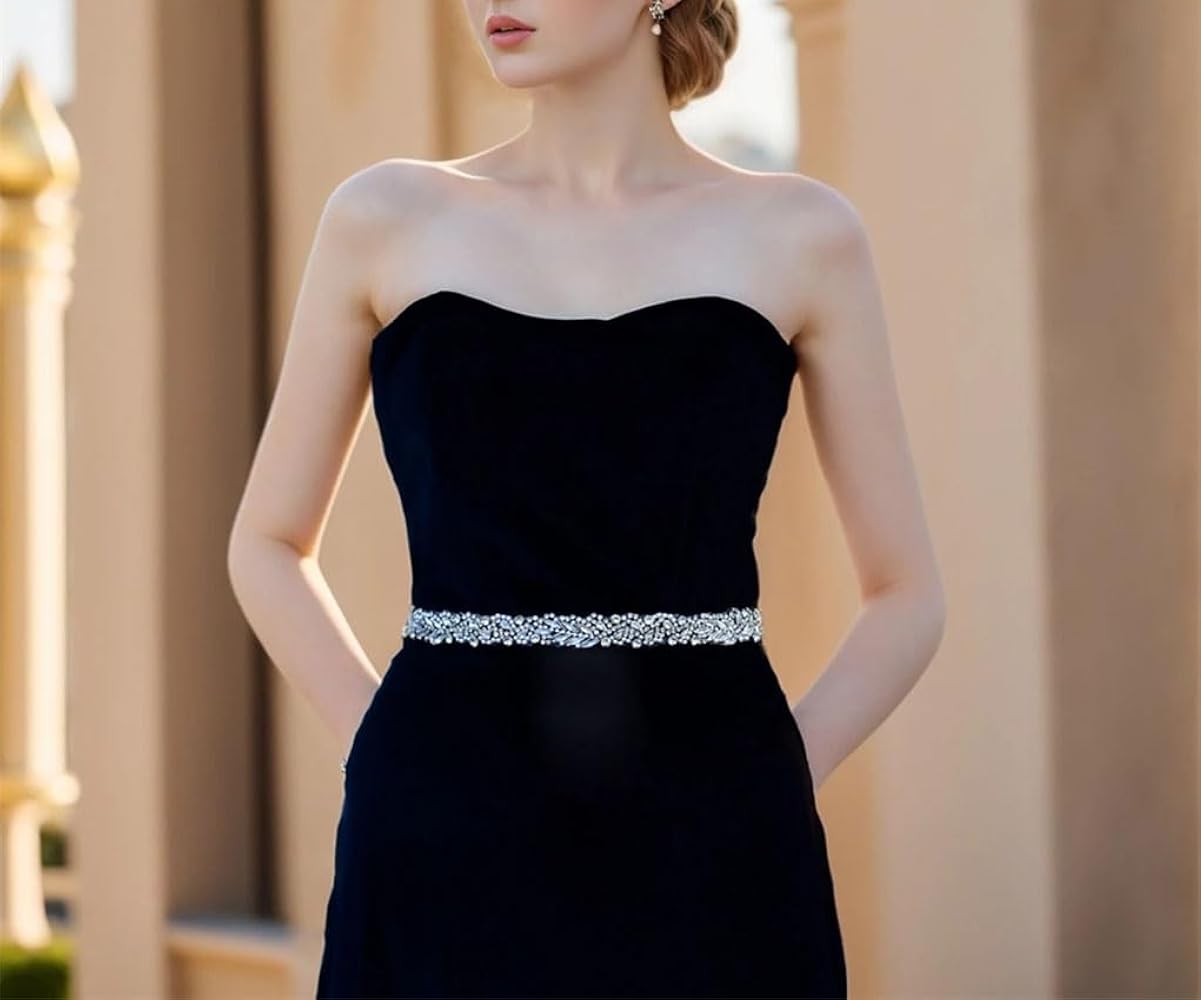 beaded belt for bridesmaid dress Gorgeous Crystal Rhinestone Bridal Belt, Pearl Bridal Belt,Beaded Flow –  AlineBridal main image 0