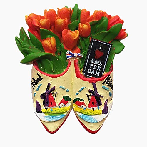 3D Tulip Windmill Shoes shape Netherlands Fridge Magnet Souvenir Gift Home & Kitchen Decoration Magnetic Sticker, Amsterdam Holland Refrigerator Magnet