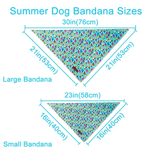 Up Urara Pup Summer Dog Bandana, Hawaii Bandana For Medium Large Dog, Cute Blue Puppy Bandana, Cotton Adorable Pet Triangle Bid Scarf Kerchief For Girl Boy Dogs #TOP3