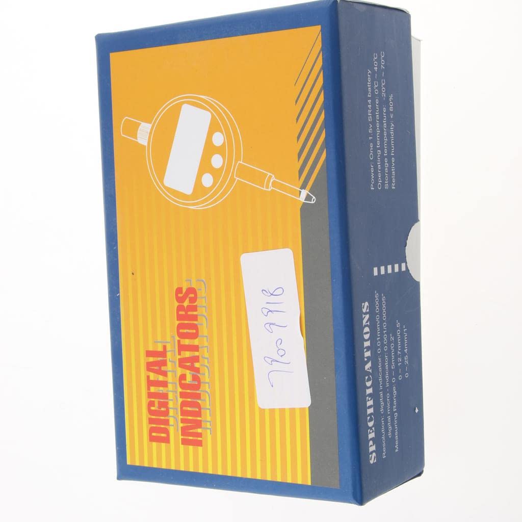 Digital Dial Gauge Indicator 0-25.4mm Meter with Large LCD, Switch between mm/inch, Accuracy 0.01mm, Practical Tool for Mechanical Processes and Inrial Use