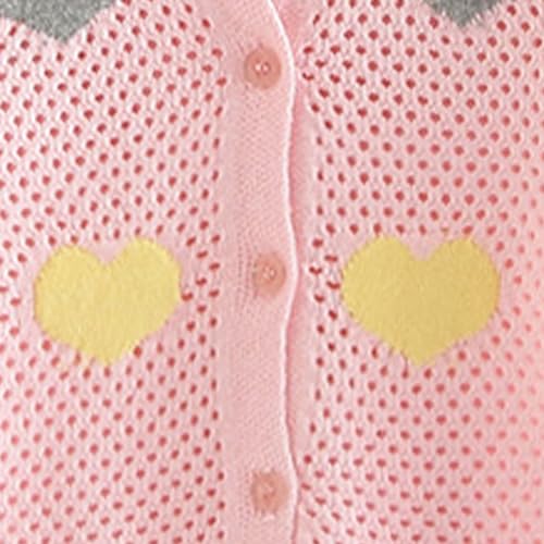 Kids Girls Cardigan Knit Sweaters Cute Heart Print Long Sleeve Crewneck Button Down Shirts Fall Winter Clothes4