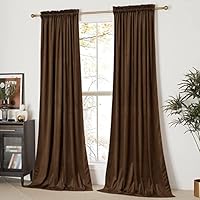 Algopix Similar Product 9 - NICETOWN Thermal Insulated Brown Velvet