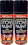 400ML Ultra High Temperature Heat Resistant Matt Black Metal, Wood, Plastic, Ceramic Aerosol Spray Paint Cans for BBQ Grill Stove Engine Exhaust (2)
