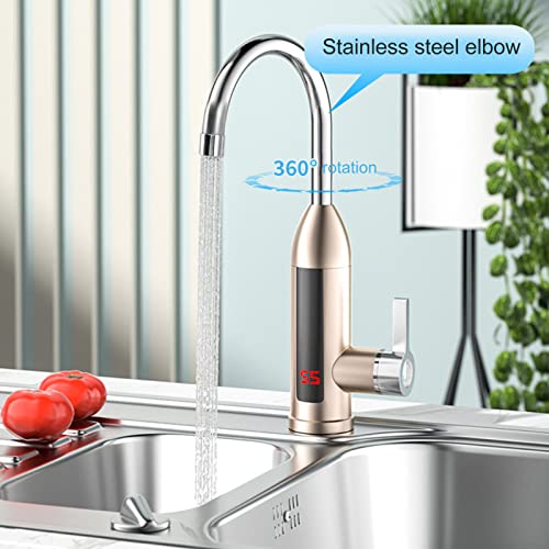 3000W Electric Heater Faucet, Hot Water Faucet for Bathroom Kitchen, Tankless Water Heater with LED Digital Display, 3 sec Fast Heating, 30℃ - 60℃ (US Plug 110V) by Fabater - Image 3
