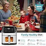 DEIME Air Fryer 6.2 QT Oilless 1500W Large Capacity Oven Air Fryers Healthy Cooker with 10 Preset, Visual Cooking Window, Non-Stick Basket, Included Recipe