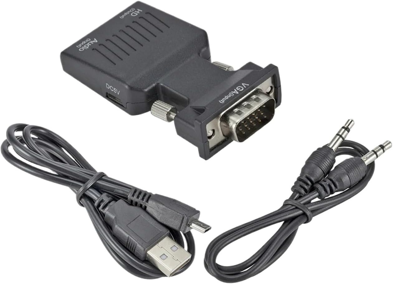 HDMI-Compatible to VGA Adapter 1080P VGA to HDMI-Compatible Converter with Audio Output for PC Laptop TV Box Projector HDTVC(VGA to HD)