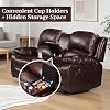 Betsy Furniture 2PC Faux Leather Manual Reclining Couch Set, Living Room Furniture Set, Sofa, Loveseat, 8018 Multiple Colors (Brown, Sofa+Loveseat)