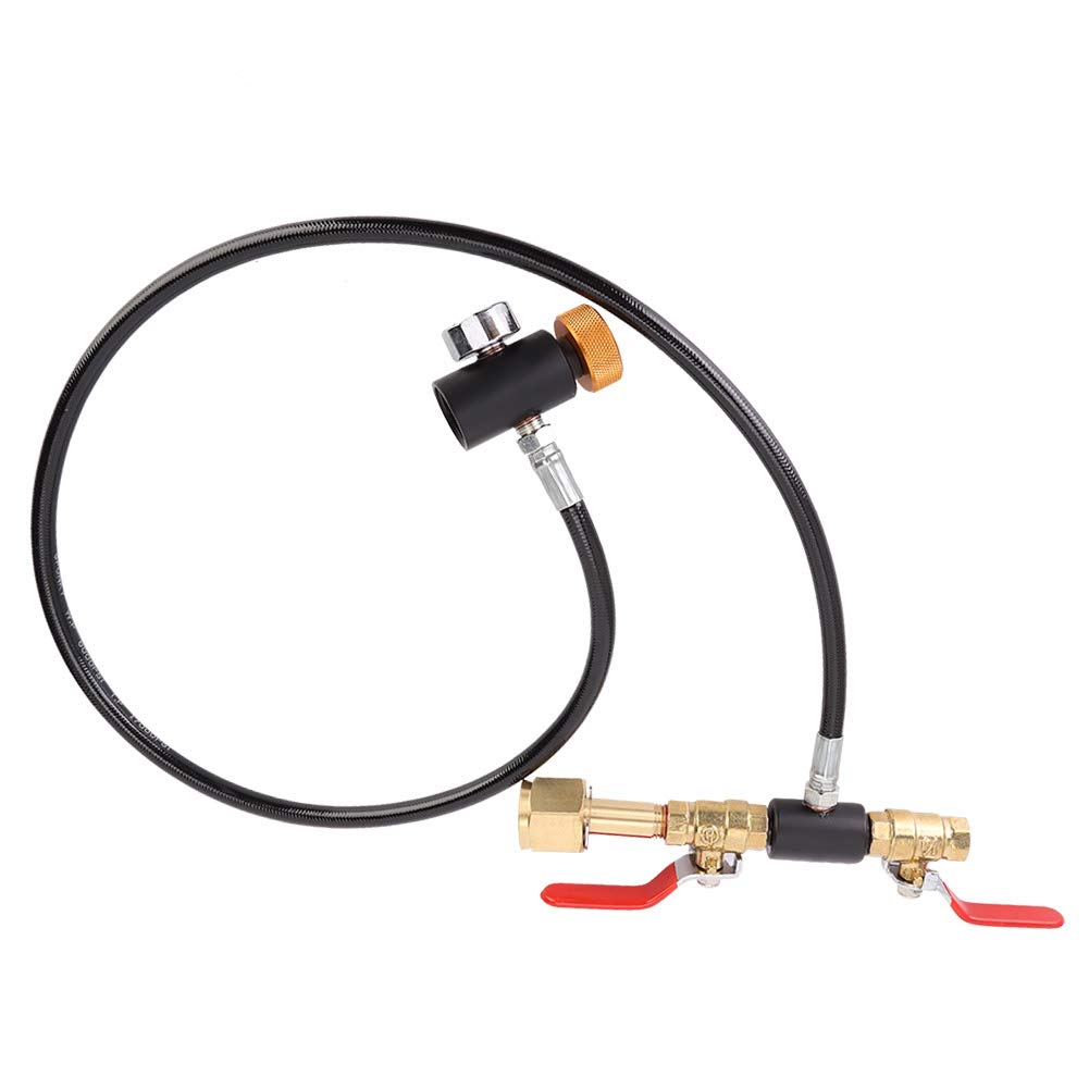 Zestaw adaptera do napełniania strumienia sody, W21.8-14 gwint UE Adapter do napełniania butli CO2 Złącze do butelki Adapter do napełniania CO2 z 36-calowym wężem Akcesoria do sody