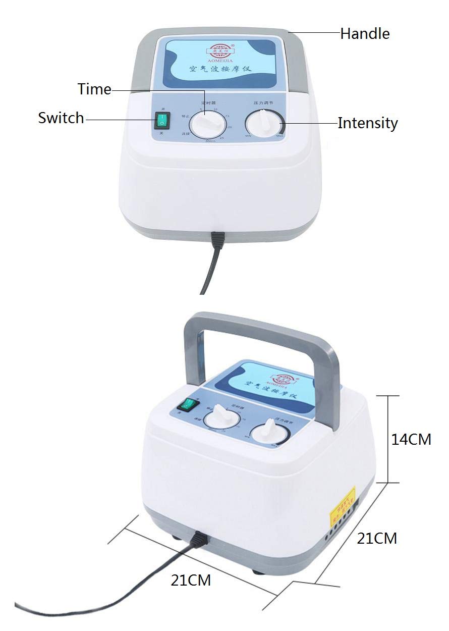 Massaggiatore a Compressione d' Aria per Gambe, Massaggiatore dell' Aria per Piedi Vitelli Cosce, Massaggiatori Elettrici per Gambe con 6 Cuscinetti d' Aria, per Casa e Ufficio