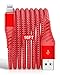 Fashia Lightning Cable 3Ft,3 Foot iPhone Charger Cable,3 Feet Fast Charger Nylon Braided USB Cord for iPhone 13 12 11 Pro X XS Max XR/8 Plus/7 Plus/6/6s Plus/5s /iPad Mini Air-Red