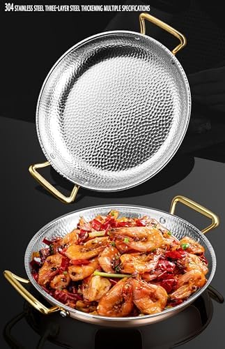 Handmade Spanish Paella Pan, Copper & Stainless Steel Nonstick Frying Pan, Ideal Cookware for Authentic Spanish Dishes at Home & Restaurants