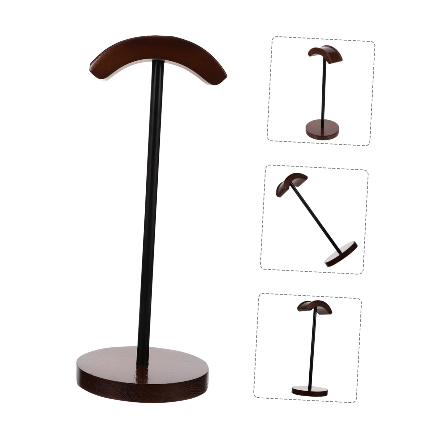 Tofficu Supporto per Cuffie in Legno per Desktop, Porta Auricolari da Scrivania, Resistente e Durevole, Accessorio per Headset e Headphone