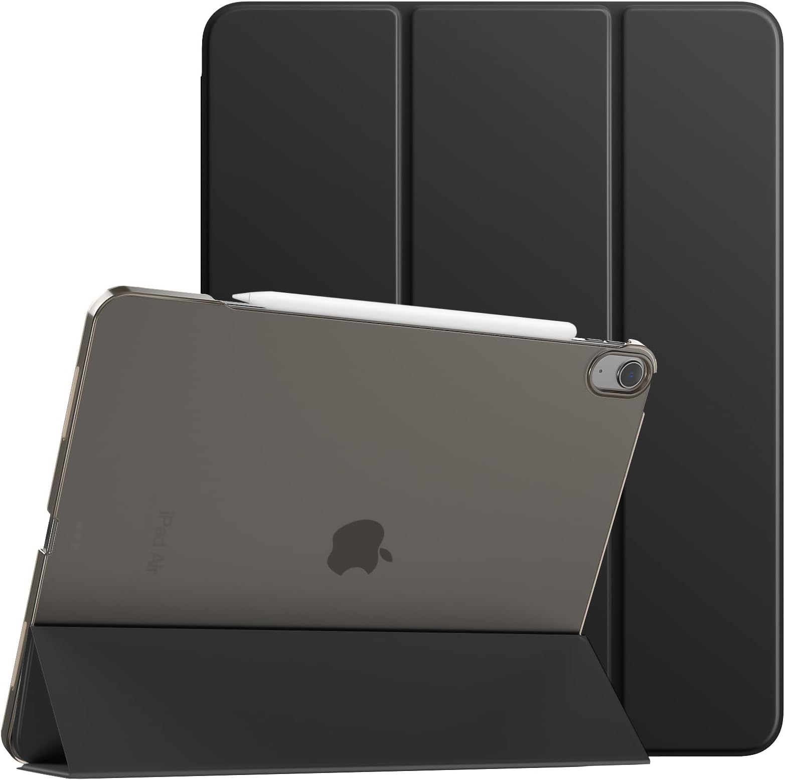 TiMOVO Case for iPad Air 13 Inch (M4 2026/M3 2025/M2 2024), Slim Stand Smart Cover with Translucent Back, Support Touch ID, Auto Wake/Sleep, Black