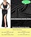 VFSHOW Womens Sexy Deep V Neck Ruched Formal Prom High Slit Black Tie Maxi Dress 2023 Slim Cold Shoulder Sparkly Glitter Special Occasion Evening Long Gown (Black, X-Large) 10987 BLK XL