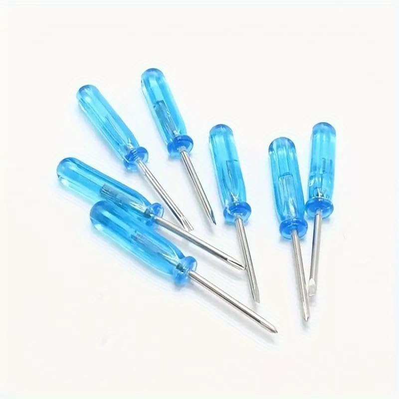 10pcs Mini Screwdriver Set, 2.0mm Precision Screwdrivers for Crossword Repair, Blue Non-Slip Durable Plastic Handle, Hand Tool Kit for Electronics Glasses DIY