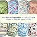 BISENKID Waterproof Cloth Diaper Cover Reusable Swim Diaper - Adjustable Outer Shell Over an Absorbent Inner Layer to Prevent Urine Blowouts - Outer Flower, Size 2 (18-35lbs)