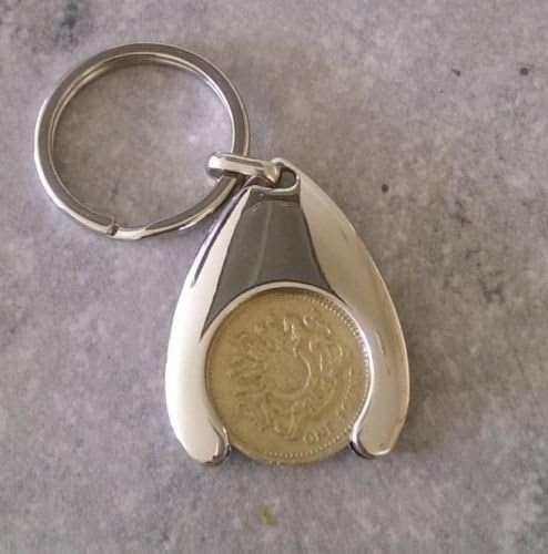 RK Gifts (TM Reusable Shopping Trolley £1 or 1 Euro Coin Token Holder Keyring (Without £1 token)