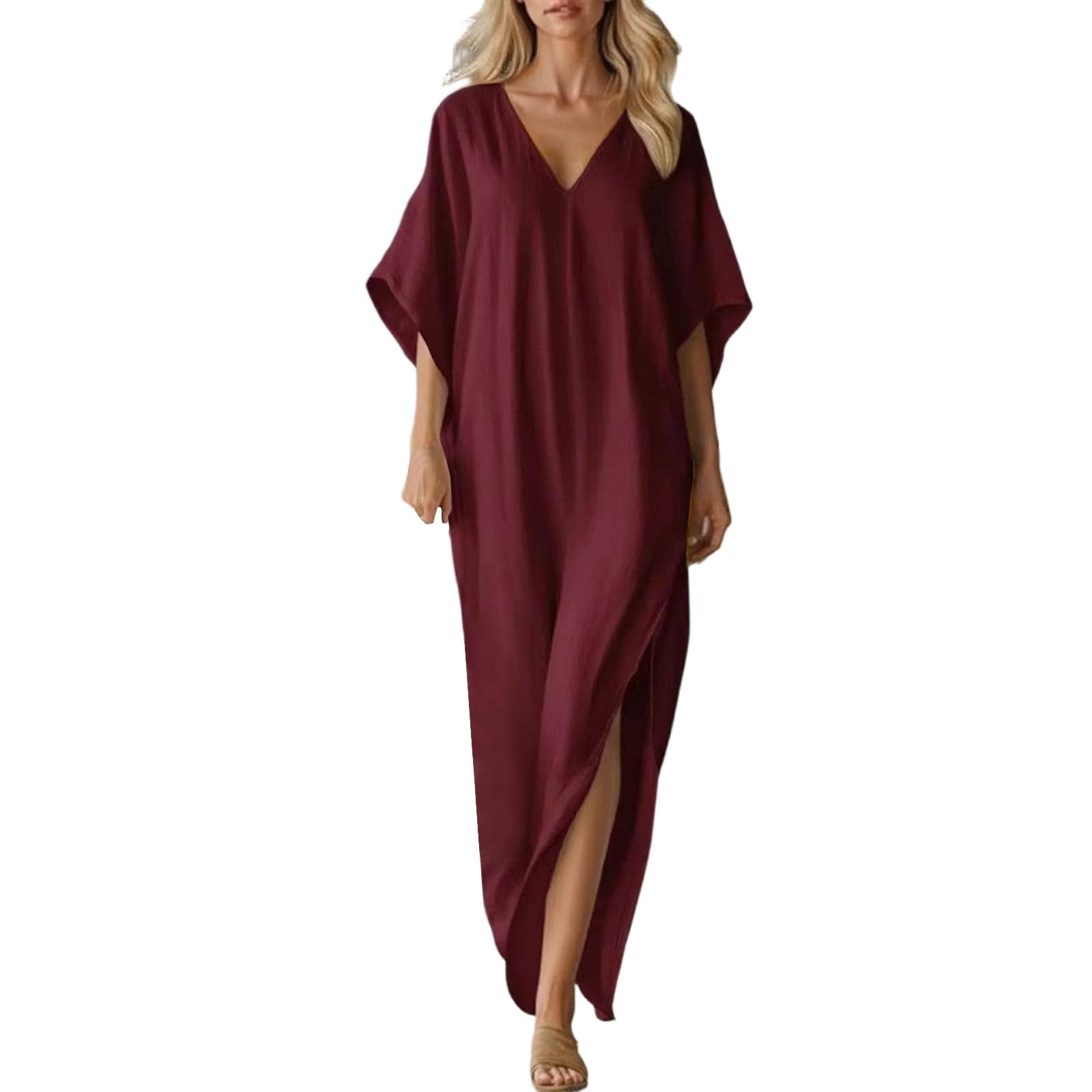 Abito estivo estivo da donna con linea A, tasche, taglio fluido, abito elegante e confortevole per le giornate calde, perfetto per l'estate, tinta unita, abito casual