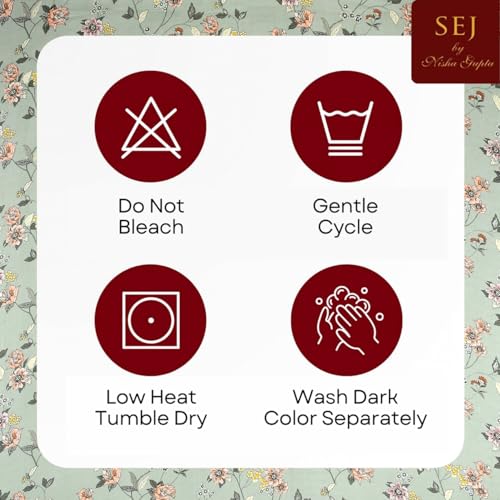 Image of SEJ by Nisha Gupta Bedsheet for Double Bed with Pillow Cover | 300 Tc Cotton Feel Microfibre Floral Printed Soft Bed Sheet & Wrinkle Free | Perfect for Home Decor | Size 230 X 240 Cm Green