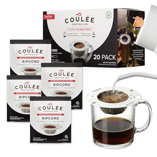 Coulée EcoPour Ripcord Dark Italian Roast Coffee, Single Serve, 20 Pack