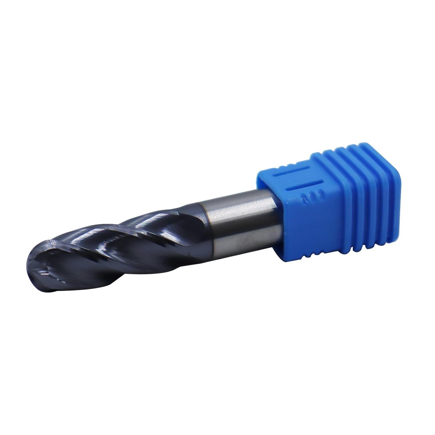 1/2in Ball Nose Solid Carbide End Mill,4 Flute, 30 Degree Helix,AlTiN Coated Bits Tool for Medium Hardness Steel, Brass, Iron