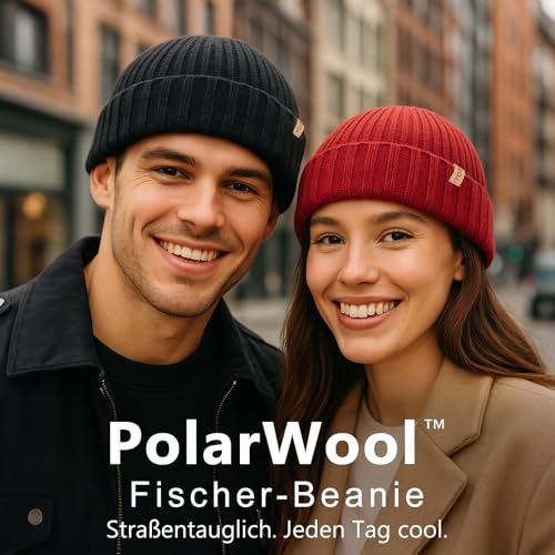 TOP-EX Merino Fischer Beanie Schwarz XL/XXL – Bild 2