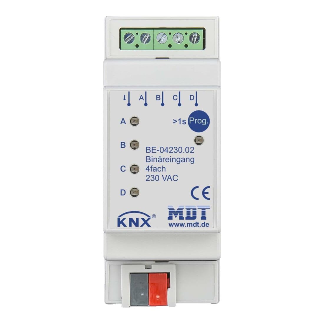 MDT technologies Binäreingang 4-fach 2TE REG, 230VAC BE-04230.02