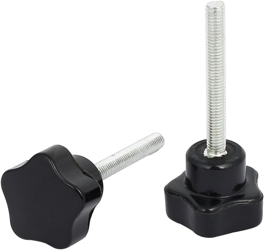 Aexit M5x40mm Male Knobs & Hand Wheels Thread 25mm Dia Plastic Star Head Screw On Type Clamping Star Knobs Knob 20pcs