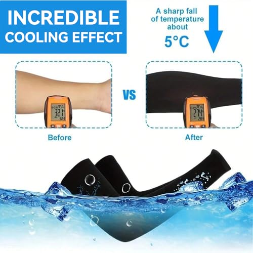 Image of Luminex Commerce Cooling Arm Sleeves for Men & Women, UV Sun Protection Hand Sleeves, Cricket, Motorcycle, Golf