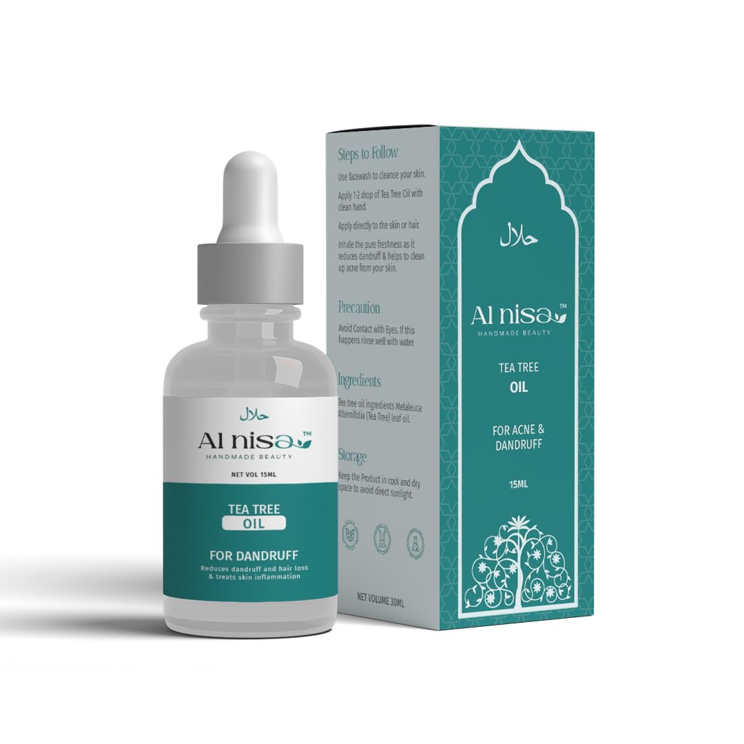 Alnisa Tea Tree Essential Oil for Skin, Hair, Face, Acne, Dandruff, antifungal, 15ml, for Men & Women-image-13