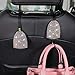 Pinbola 2pcs/Pack Bling Bling Car Back Seat Hidden Hook Headrest Hanger Luster Crystal Diamond Car Decor Accessories for Women Universal Fit