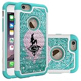 iPhone 6S Case, iPhone 6 Bling Case, Mermaid with Moon Pattern Heavy Duty Shockproof Studded Rhinest