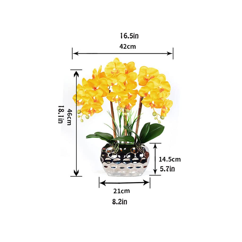 Fleurs artificielles décoratives Phalaenopsis artificielles, Fausses Fleurs, orchidées Papillon artificielles en Pot pour la décoration du Salon. Fleurs artificielles P,Ligh,B,Light Blue-B