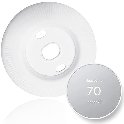 Khazna Silicone Wall Plate Cover Compatible with Google Nest Thermostat Nest Thermostat White ONLY Compatible with Google Nest Thermostat. 1st, 2nd, 3rd generations and Nest Thermostat E