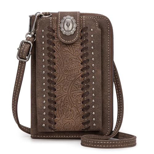 Image of Montana West Western Crossbody Phone Wallet for Women RFID Blocking Wallet Purse with Cash Slots & Zipper Pocket