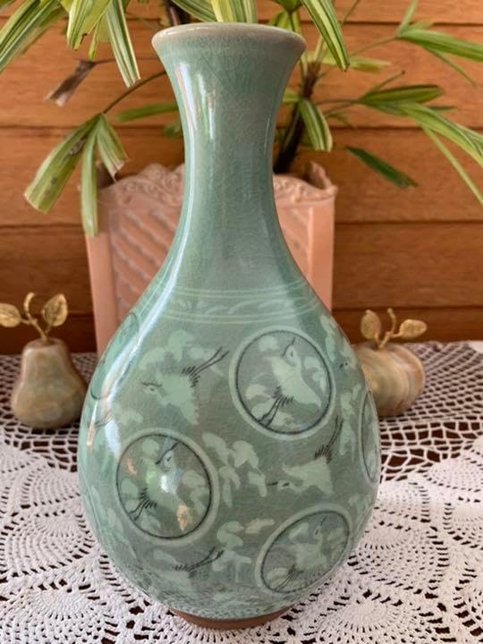 出石焼 花柄 染付 一升 徳利 出石焼 花柄 染付 一升 徳利 [B31383