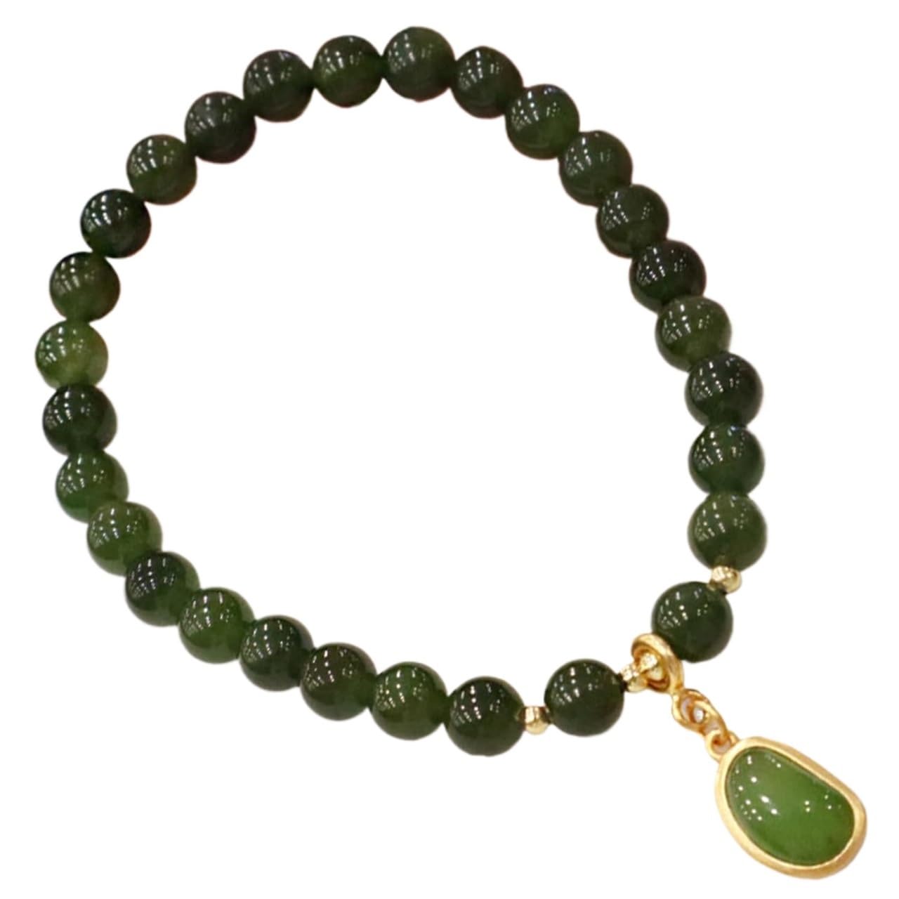 Nzpost Women's Green Jade Crystal Bracelet,Agate Bracelet, Natural Stone Red Agate Bracelet 6Mm Crystal Chakra Stone Beads B