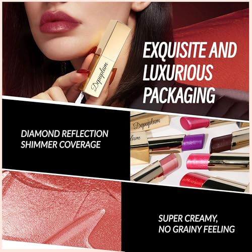 Image of Depuplum Berry Red Lipstick Moisturizing for Women Shimmer Tinted Lip Balm Cranberry Hydrate Nourish Lip Gloss Cruelty Free Lip Makeup, ZG119 My Love