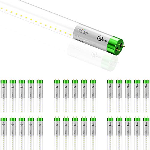 LEDMyplace T8 4ft 18W LED Tube Glass, 5000K, Voltage-120-277, Clear Glass Tube, Single