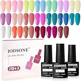 JODSONE 20 Color Vibrant and High Shine Gel Nail Polish Kit with 3 PCS Base Coat and Matte and...