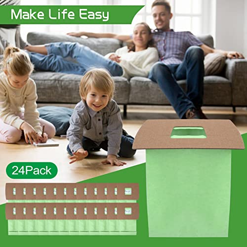 24 Pack Vacuum Bags For Oreck Compact Canister Type Bb, Replacement Bag For Oreck Xl Vacuum Bags Buster B, Pkbb12Dw Bb180 Bb280 Bb850 Bb870 Bb900 Bb1000 Mv160 With 4 Motor Filter #TOP6