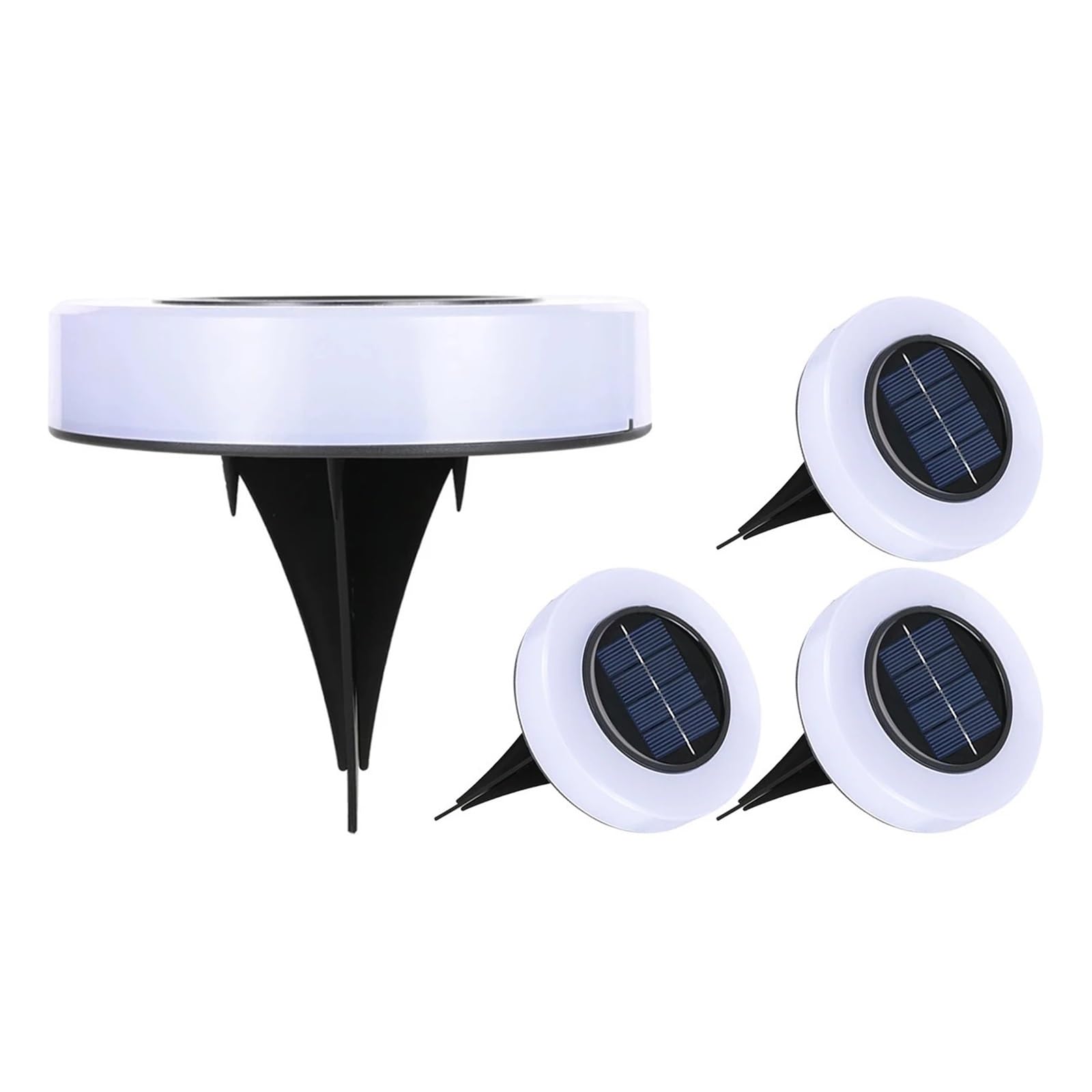 8 12 LED So Disk Luci Outdoor Garden Spotlight 4 8pcs Così Alimentate Luci Sotterranee Deck Lampade ad alta efficienza energetica Illuminazione paesaggistica per prato Luce bianca brillante (8 pezzi)