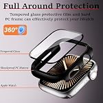 [16 Pack Hard PC Case with Screen Protector Compatible for Apple Watch Series 7/8/9 41mm, Full Edge All Around Protective Bumper Anti-Scratch Frame Cover for iWatch Smartwatch Accessories - Image 3